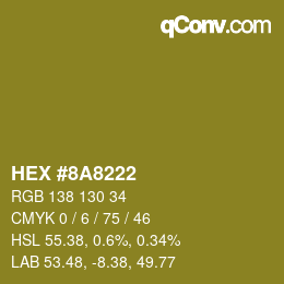Color code: HEX #8A8222 | qconv.com