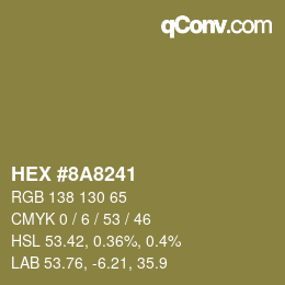 Color code: HEX #8A8241 | qconv.com