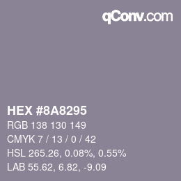 Color code: HEX #8A8295 | qconv.com