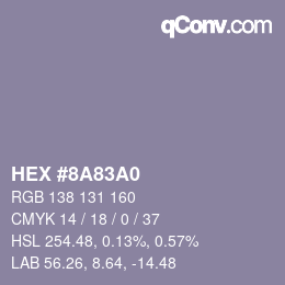 Farbcode: HEX #8A83A0 | qconv.com
