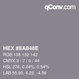 Color code: HEX #8A848E | qconv.com