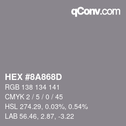 Color code: HEX #8A868D | qconv.com