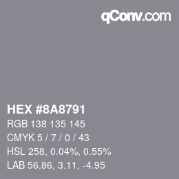 Color code: HEX #8A8791 | qconv.com