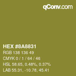 Color code: HEX #8A8831 | qconv.com