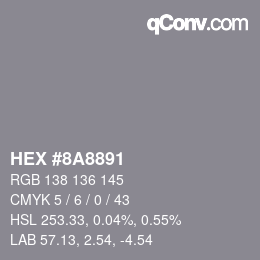 Color code: HEX #8A8891 | qconv.com