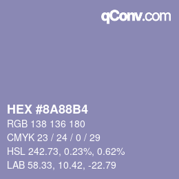Código de color: HEX #8A88B4 | qconv.com