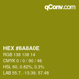 Color code: HEX #8A8A0E | qconv.com