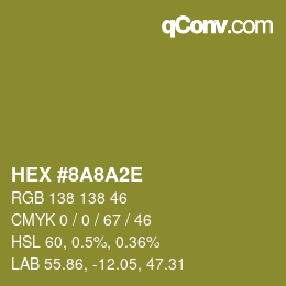 Color code: HEX #8A8A2E | qconv.com