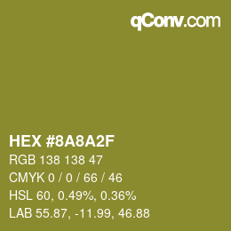 Color code: HEX #8A8A2F | qconv.com