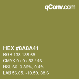 Color code: HEX #8A8A41 | qconv.com