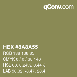 Color code: HEX #8A8A55 | qconv.com