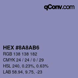 カラーコード: HEX #8A8AB6 | qconv.com