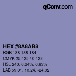 Color code: HEX #8A8AB8 | qconv.com