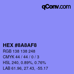 Color code: HEX #8A8AF8 | qconv.com