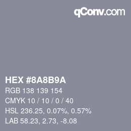 Color code: HEX #8A8B9A | qconv.com