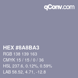 カラーコード: HEX #8A8BA3 | qconv.com