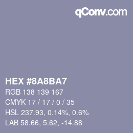 Color code: HEX #8A8BA7 | qconv.com