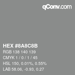 Color code: HEX #8A8C8B | qconv.com