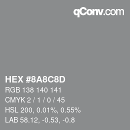 Color code: HEX #8A8C8D | qconv.com