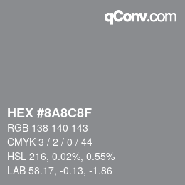 Color code: HEX #8A8C8F | qconv.com