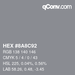 Código de color: HEX #8A8C92 | qconv.com