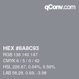 Color code: HEX #8A8C93 | qconv.com
