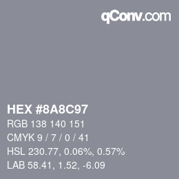 Color code: HEX #8A8C97 | qconv.com