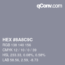 カラーコード: HEX #8A8C9C | qconv.com
