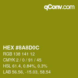 Color code: HEX #8A8D0C | qconv.com