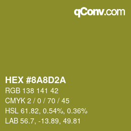 Color code: HEX #8A8D2A | qconv.com