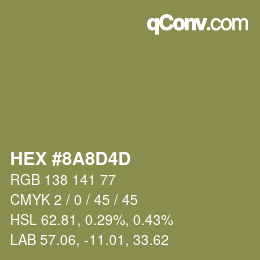 Color code: HEX #8A8D4D | qconv.com