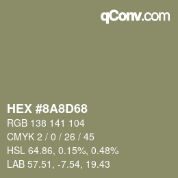 Código de color: HEX #8A8D68 | qconv.com