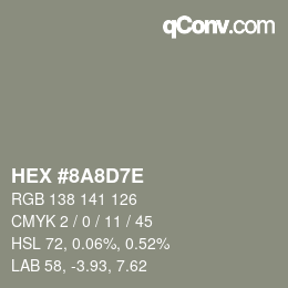 Color code: HEX #8A8D7E | qconv.com