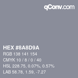 Color code: HEX #8A8D9A | qconv.com