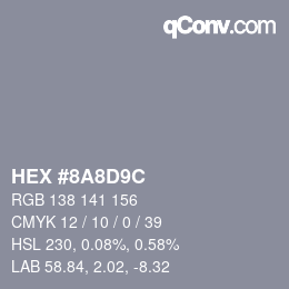Farbcode: HEX #8A8D9C | qconv.com