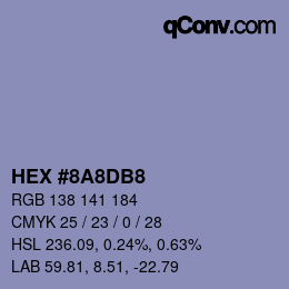 颜色代码: HEX #8A8DB8 | qconv.com