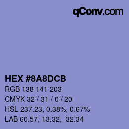 カラーコード: HEX #8A8DCB | qconv.com