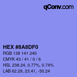 颜色代码: HEX #8A8DF0 | qconv.com