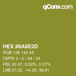 Color code: HEX #8A8E2D | qconv.com