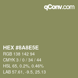 Farbcode: HEX #8A8E5E | qconv.com