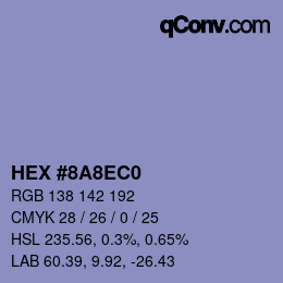 カラーコード: HEX #8A8EC0 | qconv.com