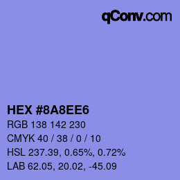 Código de color: HEX #8A8EE6 | qconv.com