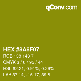 カラーコード: HEX #8A8F07 | qconv.com
