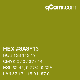 カラーコード: HEX #8A8F13 | qconv.com