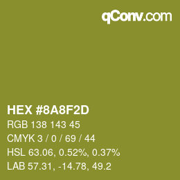 Color code: HEX #8A8F2D | qconv.com