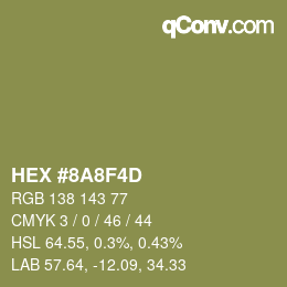 颜色代码: HEX #8A8F4D | qconv.com