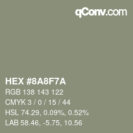 颜色代码: HEX #8A8F7A | qconv.com
