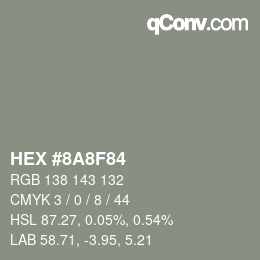 颜色代码: HEX #8A8F84 | qconv.com