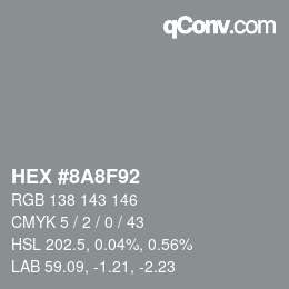 カラーコード: HEX #8A8F92 | qconv.com