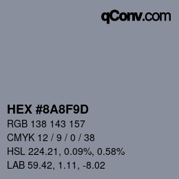 Color code: HEX #8A8F9D | qconv.com